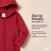 Amazon Essentials Girls and Toddlers’ Fleece Zip-Up Hooded Sweatshirt with Lined Hood and Rib Knit Detail(Grey black)