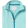 Amazon Essentials Girls and Toddlers’ Polar Fleece Full-Zip Mock Jacket, Insulated Outerwear Coat(Aqua/Teal)