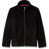 Amazon Essentials Girls and Toddlers’ Polar Fleece Full-Zip Mock Jacket, Insulated Outerwear Coat(Black)