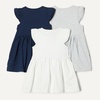 Amazon Essentials Girls and Toddlers’ Ruffle Flutter Sleeve Jersey Tunic, Pack of 3(Light Grey Heather/Navy/White)