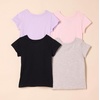Amazon Essentials Girls and Toddlers’ Short Sleeve T-Shirt(Black Unicorn/Grey Text Print/Light Pink/Lilac)