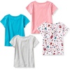 Amazon Essentials Girls and Toddlers’ Short Sleeve T-Shirt(Blue/Grey/Pink/Candy)