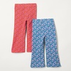 Amazon Essentials Girls and Toddlers’ Slim-Fit Cotton Knit Flare Leggings, Pull On, Pack of 2(Hot Pink Posey Floral/Blue Posey Floral)