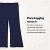 Amazon Essentials Girls and Toddlers’ Slim-Fit Cotton Knit Flare Leggings, Pull On, Pack of 2(Navy/Light Grey Heather)