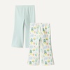 Amazon Essentials Girls and Toddlers’ Slim-Fit Cotton Knit Flare Leggings, Pull On, Pack of 2(Pale Mint Green/Nature)