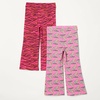 Amazon Essentials Girls and Toddlers’ Slim-Fit Cotton Knit Flare Leggings, Pull On, Pack of 2(Pink Leopard/ Pink Zebra)