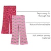 Amazon Essentials Girls and Toddlers’ Slim-Fit Cotton Knit Flare Leggings, Pull On, Pack of 2(Pink Leopard/ Pink Zebra)