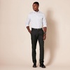Amazon Essentials Men’s Slim-Fit Flat-Front Dress Pants, Straight Leg, Polyester, Stone(Black)
