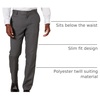 Amazon Essentials Men’s Slim-Fit Flat-Front Dress Pants, Straight Leg, Polyester, Stone(Dark Grey)