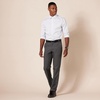 Amazon Essentials Men’s Slim-Fit Flat-Front Dress Pants, Straight Leg, Polyester, Stone(Dark Grey)