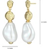 Amazon Essentials Pearl Drop Earrings for Women – Gold-Tone Fine Silver Plated, Bridal Jewelry