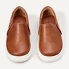 Amazon Essentials Unisex Kids and Toddlers’ Canvas Slip-on Sneakers(Tan Faux Leather)