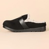 Amazon Essentials Women’s Backless Shearling Memory Foam Mule Slides, Non-Slip(Black Microsuede)
