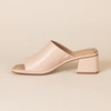 Amazon Essentials Women’s Block Heel Mule(Beige)