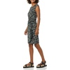Amazon Essentials Women’s Cap Sleeve Boat-Neck Faux Wrap Pleated Matte Jersey Dress(Black  Ditsy Floral)