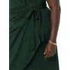 Amazon Essentials Women’s Cap Sleeve Boat-Neck Faux Wrap Pleated Matte Jersey Dress(Dark Green  Animal)