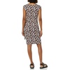 Amazon Essentials Women’s Cap Sleeve Boat-Neck Faux Wrap Pleated Matte Jersey Dress(Pink  Multi Floral)