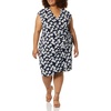 Amazon Essentials Women’s Classic Cap Sleeve Wrap Dress with V Neck, Pleated Waist (Available in Plus Size)(Navy Flowers)