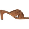 Amazon Essentials Women’s Crossover Block Heeled Sandal with Padded Straps and Memory Foam Insole(Tan Faux Microsuede)