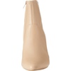Amazon Essentials Women’s Fitted Stretch Ankle Heel Boots with Pointed Toe(Beige Faux Leather)
