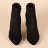 Amazon Essentials Women’s Fitted Stretch Ankle Heel Boots with Pointed Toe(Black Microsuede)