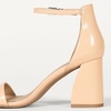 Amazon Essentials Women’s High Heel Nola Block Heels Sandals with Ankle Strap(Beige Patent)