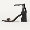 Amazon Essentials Women’s High Heel Nola Block Heels Sandals with Ankle Strap(Black Faux Leather)