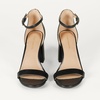 Amazon Essentials Women’s High Heel Nola Block Heels Sandals with Ankle Strap(Black Faux Leather)