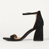 Amazon Essentials Women’s High Heel Nola Block Heels Sandals with Ankle Strap(Black Faux Suede)