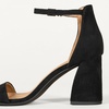 Amazon Essentials Women’s High Heel Nola Block Heels Sandals with Ankle Strap(Black Faux Suede)