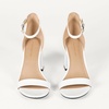 Amazon Essentials Women’s High Heel Nola Block Heels Sandals with Ankle Strap(White Patent)