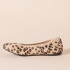 Amazon Essentials Women’s Knit Mesh Ballet Flat(Brown Leopard Print)