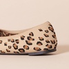 Amazon Essentials Women’s Knit Mesh Ballet Flat(Brown Leopard Print)