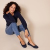Amazon Essentials Women’s Knit Mesh Ballet Flat(Navy)