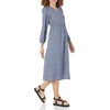 Amazon Essentials Women’s Lightweight Georgette Long Sleeve V-Neck Wrap Midi Dress, Fit and Flare(Blue  Ditsy Floral)