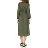 Amazon Essentials Women’s Lightweight Georgette Long Sleeve V-Neck Wrap Midi Dress, Fit and Flare(Dark Olive  Abstract Animal)