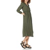 Amazon Essentials Women’s Lightweight Georgette Long Sleeve V-Neck Wrap Midi Dress, Fit and Flare(Dark Olive  Abstract Animal)