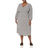 Amazon Essentials Women’s Lightweight Georgette Long Sleeve V-Neck Wrap Midi Dress, Fit and Flare(Espresso  Leopard)