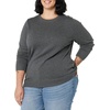 Amazon Essentials Women’s Lightweight Soft Crewneck Sweater, 100% Cotton, Plus Size Available(Charcoal Heather)