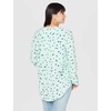 Amazon Essentials Women’s Long-Sleeve Relaxed Fit Popover Blouse, Collared Business Casual Work Shirt(Aqua Blue Poppy)