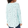 Amazon Essentials Women’s Long-Sleeve Relaxed Fit Popover Blouse, Collared Business Casual Work Shirt(Aqua Blue Poppy)