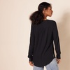 Amazon Essentials Women’s Long-Sleeve Relaxed Fit Popover Blouse, Collared Business Casual Work Shirt(Black)