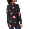 Amazon Essentials Women’s Long-Sleeve Relaxed Fit Popover Blouse, Collared Business Casual Work Shirt(Black Pink Floral)