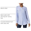 Amazon Essentials Women’s Long-Sleeve Relaxed Fit Popover Blouse, Collared Business Casual Work Shirt(Blue Classic Bold Stripe)