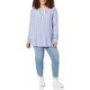 Amazon Essentials Women’s Long-Sleeve Relaxed Fit Popover Blouse, Collared Business Casual Work Shirt(Blue Classic Bold Stripe)