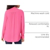 Amazon Essentials Women’s Long-Sleeve Relaxed Fit Popover Blouse, Collared Business Casual Work Shirt(Bright Pink)