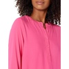 Amazon Essentials Women’s Long-Sleeve Relaxed Fit Popover Blouse, Collared Business Casual Work Shirt(Bright Pink)