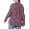 Amazon Essentials Women’s Long-Sleeve Relaxed Fit Popover Blouse, Collared Business Casual Work Shirt(Burgundy Blue Daisies)