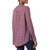 Amazon Essentials Women’s Long-Sleeve Relaxed Fit Popover Blouse, Collared Business Casual Work Shirt(Burgundy Blue Daisies)
