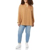 Amazon Essentials Women’s Long-Sleeve Relaxed Fit Popover Blouse, Collared Business Casual Work Shirt(Camel Black Dot Print)